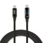 Adatkábel - Type-C / Type-C - teljesítmény kijelzéssel - fekete - 1 m - 3 A - 60W