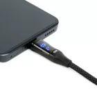 Adatkábel - Type-C / Type-C - teljesítmény kijelzéssel - fekete - 1 m - 3 A - 60W