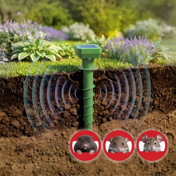 Leszúrható szolár kártevőriasztó - 80 mAh - 500 m2 - IP44 Leszúrható szolár kártevőriasztó - 80 mAh - 500 m2 - IP44