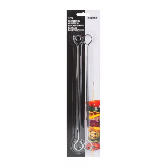 Grill nyárs - fém - 24 cm - 4 db / csomag Grill nyárs - fém - 24 cm - 4 db / csomag
