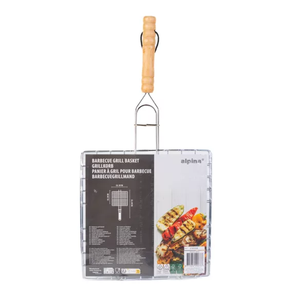 Grill hússütő - fa nyéllel - 20 x 20 cm Grill hússütő - fa nyéllel - 20 x 20 cm