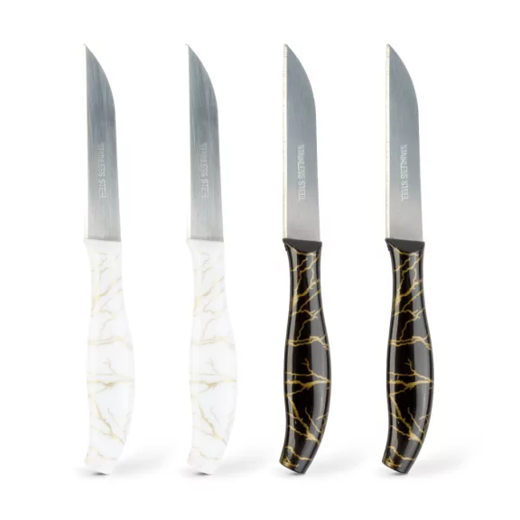 Konyhai kés készlet - 15 cm - fekete/fehér - 4 db / csomag Konyhai kés készlet - 15 cm - fekete/fehér - 4 db / csomag