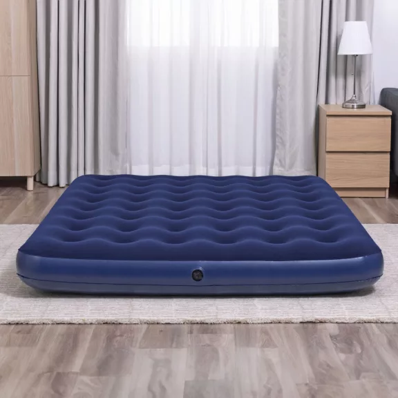 Felfújható matrac - kétszemélyes, velúr - kék - 203 x 152 x 22 cm Felfújható matrac - kétszemélyes, velúr - kék - 203 x 152 x 22 cm