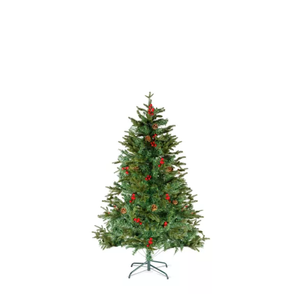 Műfenyő - 120 cm - PE / PVC - piros bogyóval Műfenyő - 120 cm - PE / PVC - piros bogyóval