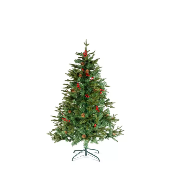 Műfenyő - 150 cm - PE / PVC - piros bogyóval Műfenyő - 150 cm - PE / PVC - piros bogyóval