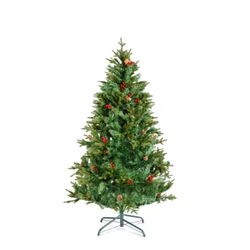 Műfenyő - 180 cm - PE / PVC - piros bogyóval