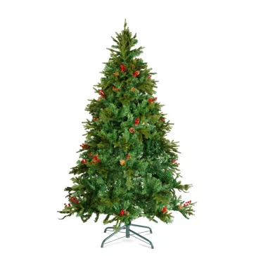 Műfenyő - 210 cm - PE / PVC - piros bogyóval