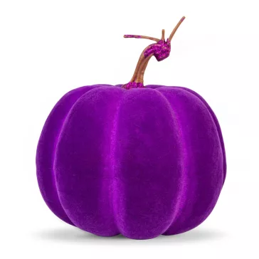   Halloween-i tök dekoráció - 16,5 cm - lila - habszivacs - glitteres