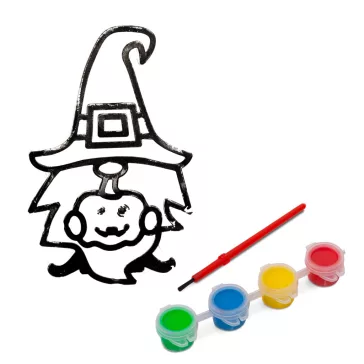   Halloween-i kifesthető ablakdekor - manó - 4 szín - ecsettel