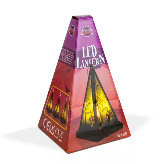 Halloween-i LED lámpás - csontváz - melegfehér - fekete - 9,5 x 9,5 x 17 cm - 2 x AAA Halloween-i LED lámpás - csontváz - melegfehér - fekete - 9,5 x 9,5 x 17 cm - 2 x AAA
