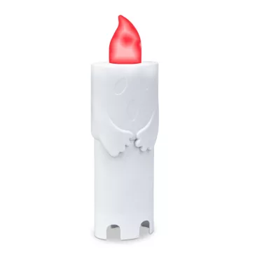   Halloween-i LED-es gyertya - szellem - 4 színű LED - 12 x 4,5 x 3 cm