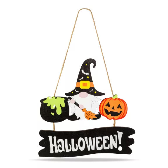 Halloween-i dekor fából - manó - akasztható - 24 x 15 cm Halloween-i dekor fából - manó - akasztható - 24 x 15 cm