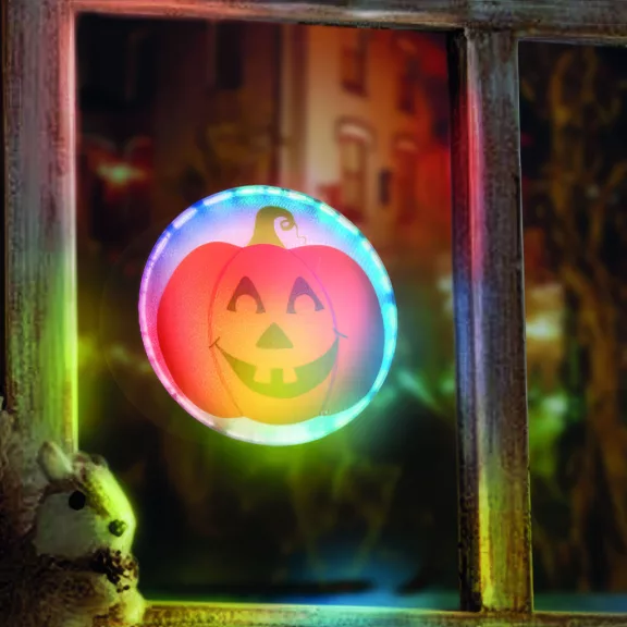 Halloween-i LED dekoráció - RGB LED - tök - öntapadós - 12 x 4 cm Halloween-i LED dekoráció - RGB LED - tök - öntapadós - 12 x 4 cm