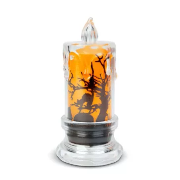   Halloween-i LED gyertya dekoráció - denevér - narancs LED - 3 x LR1130 - 5 x 5 x 10 cm