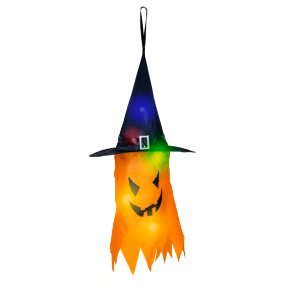 Halloween-i LED dekor - szellem - sárga - 10 színes LED - akasztható - 2 x 2032 - 75 x 35 cm Halloween-i LED dekor - szellem - sárga - 10 színes LED - akasztható - 2 x 2032 - 75 x 35 cm