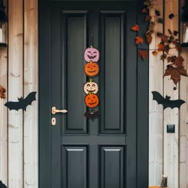   Halloween-i dekoráció - tök - akasztható - fa - 62 x 13 cm