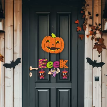 Halloween-i dekoráció - tök  - akasztható - 45 x 23 cm