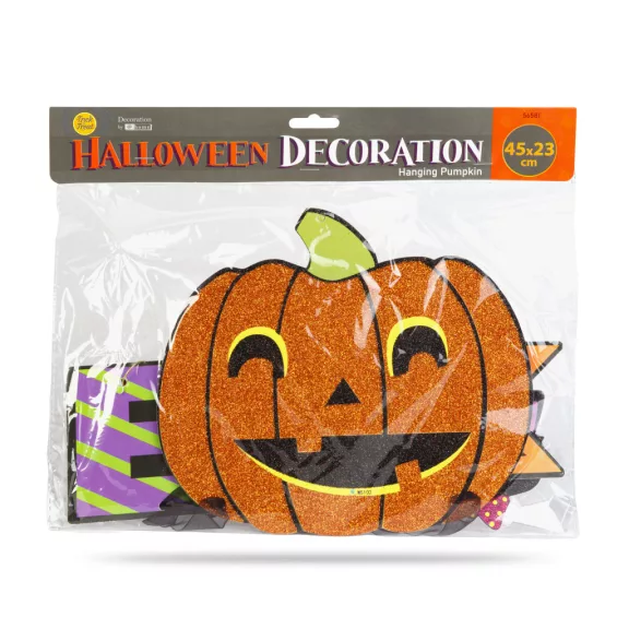 Halloween-i dekoráció - tök - akasztható - 45 x 23 cm Halloween-i dekoráció - tök - akasztható - 45 x 23 cm