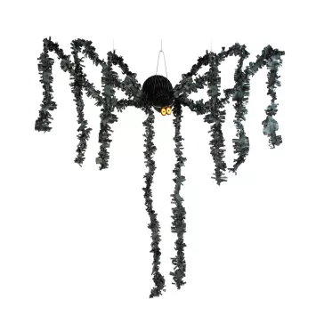 Halloween-i dekoráció - fekete pók - papír - 75 x 13 cm