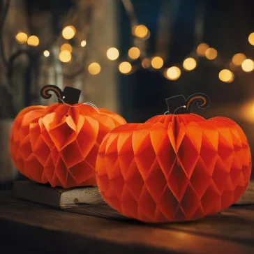   Halloween-i dekoráció - tök lampion - papír - 25/30 cm - 2 db / csomag