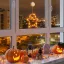 Halloween-i világító dekoráció - szellem - tapadókorongos - 12 LED - 20 x 18,5 cm - 3 x AAA