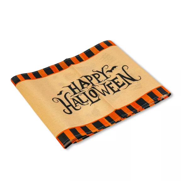 Halloween-i dekoráció - asztalterítő futó - halloween-i motívumokkal - 184 x 33 cm Halloween-i dekoráció - asztalterítő futó - halloween-i motívumokkal - 184 x 33 cm