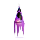 Halloween-i világító dekoráció - szellem - lila - 10 színes LED - akasztható - 2 x 2032 - 75x20 cm