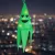 Halloween-i világító dekoráció - szellem - zöld - 10 színes LED - akasztható - 2 x 2032 - 75x20 cm