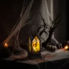 Halloween-i világító dekoráció - boszorkány - sárga LED - 17,5 x 6,3 x 6,3 cm - 3 x LR44