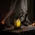 Halloween-i világító dekoráció - tök - sárga LED - 17,5 x 6,3 x 6,3 cm - 3 x LR44