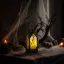 Halloween-i világító dekoráció - tök - sárga LED - 17,5 x 6,3 x 6,3 cm - 3 x LR44
