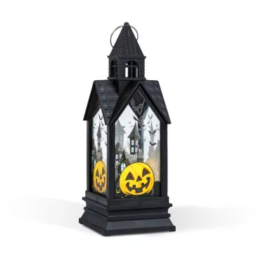   Halloween-i világító dekoráció - tök - sárga LED - 17,5 x 6,3 x 6,3 cm - 3 x LR44