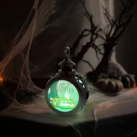   Halloween-i világító dekoráció - tök - felakasztható - LED - 8,5 x 13,5 cm