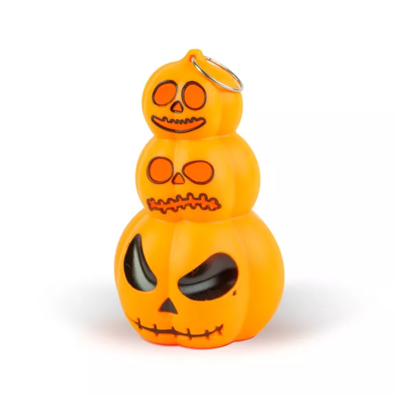 Halloween-i világító dekoráció - tök - melegfehér LED - 12 x 7,5 cm - 3 x LR1130 Halloween-i világító dekoráció - tök - melegfehér LED - 12 x 7,5 cm - 3 x LR1130