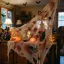 Halloween-i textil dekoráció - piros/fehér textil - 91 x 76 cm