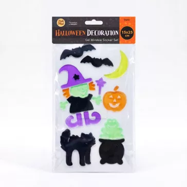 Halloween-i gél ablakmatrica szett - 15 x 25 cm - 3 féle