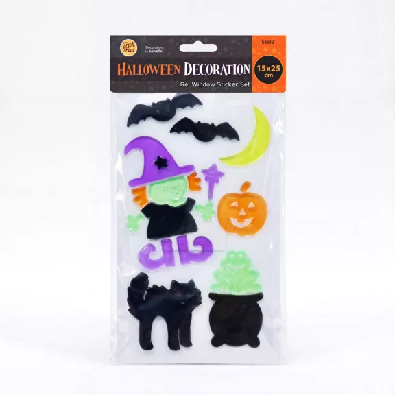Halloween-i gél ablakmatrica szett - 15 x 25 cm - 3 féle