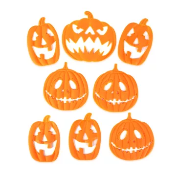   Halloween-i 3D gél ablakdekoráció - tök - 30 x 30 cm - 9 db / csomag