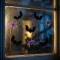 Halloween-i 3D gél ablakdekoráció - denevér, pók - 30 x 30 cm - 9 db / csomag