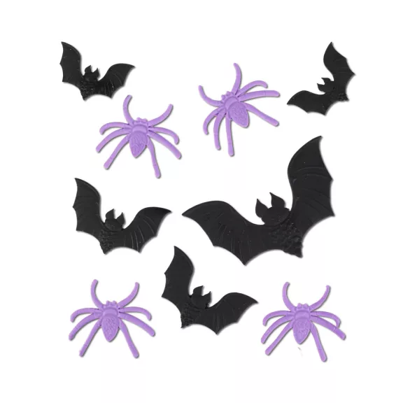 Halloween-i 3D gél ablakdekoráció - denevér, pók - 30 x 30 cm - 9 db / csomag Halloween-i 3D gél ablakdekoráció - denevér, pók - 30 x 30 cm - 9 db / csomag