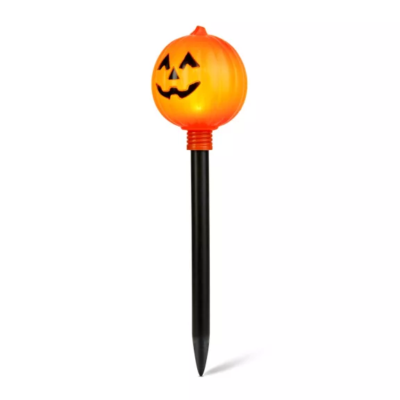 Halloween-i leszúrható lámpa - tök - elemes - 34 x 9,5 cm