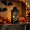 Halloween-i pislákoló lámpás - kastély - elemes - fekete - 30 x 14 cm