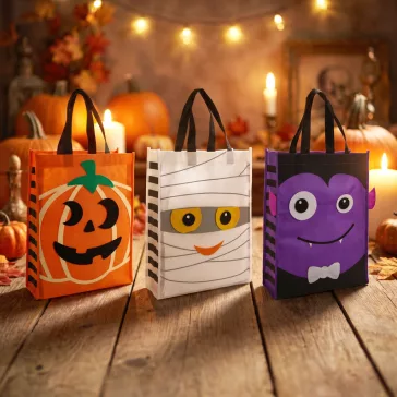   Halloween-i táska - filc díszítéssel - 40 x 30 cm - 3 féle