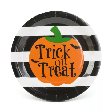   Halloween-i papírtányér - tök - kerek - 23 cm - 8 db / csomag