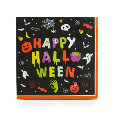   Halloween-i papírszalvéta - "Happy Halloween" - 2 rétegű - 33 x 33 cm - 16 db / csomag