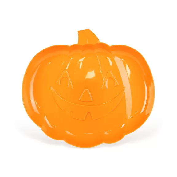Halloween-i kínálótál - tök - narancssárga - műanyag - 30 x 27 cm