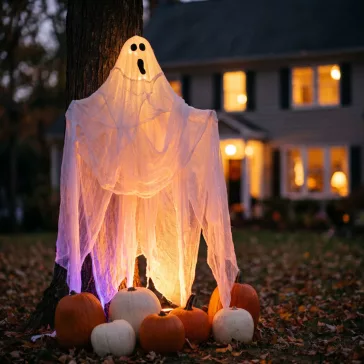   Halloween dekoráció - szellem fátyol - 2,15 x 1,52 m - fehér
