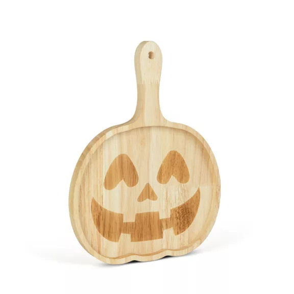 Halloween-i tálaló/kínáló tál fogantyúval – fából - tök mintás - 26,5 x 20 x 1,5 cm Halloween-i tálaló/kínáló tál fogantyúval – fából - tök mintás - 26,5 x 20 x 1,5 cm