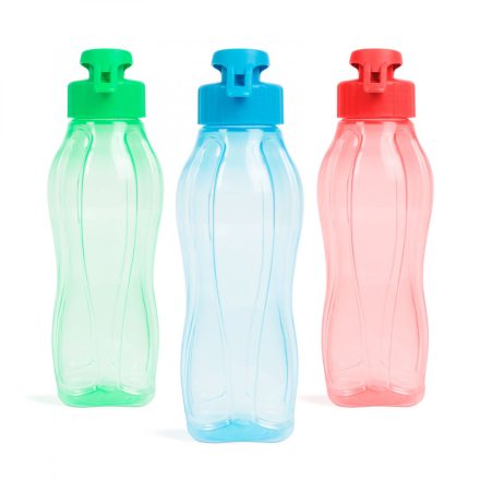 Sport kulacs - műanyag, átlátszó - 600 ml - 3 színben