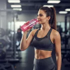 Sport kulacs - műanyag, átlátszó - 550 ml - 3 színben